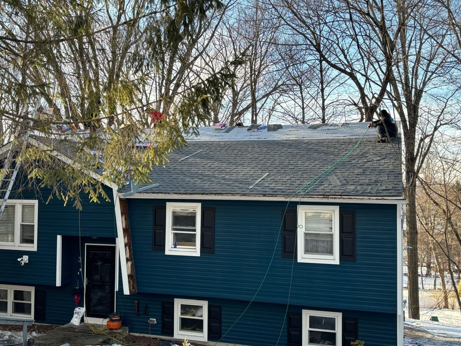 Split-Level Roof Replacement, Start to Finish: in progress